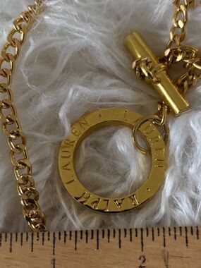 Ralph Lauren Polished Gold Ring Toggle chain belt or necklace Y2K
